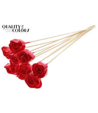 QC Shola Dear Holly 6cm on stem Wax Red ( x 50 )
