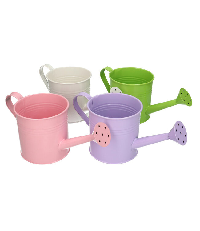 Mixed Colours Zinc Watering Can | Size 12.5 x 12 x 31 centimetres | Available to order per 8 pieces