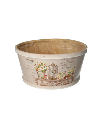 4A Pot de fleurs en bois naturel jardinière Cage à oiseaux | Dimensions 22 x 11 centimètres | Par 10 pièces