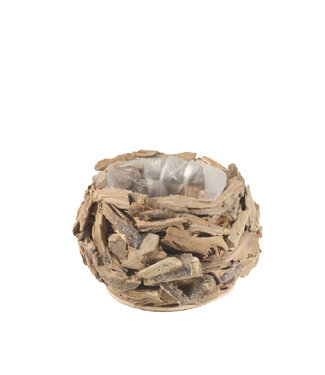 4A Hout Planter drijfhout d20*14cm ( x 1 )