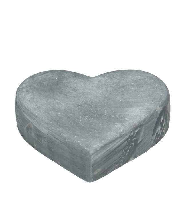 Grey decorative ceramic heart | Diameter 25 centimetres | Height 4 centimetres | Available to order in sets of 2
