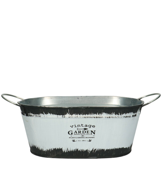 Natural Zinc Flower Pot Planter Vince | Dimensions 24 x 14 x 10.5 centimetres | Available to order in sets of 10
