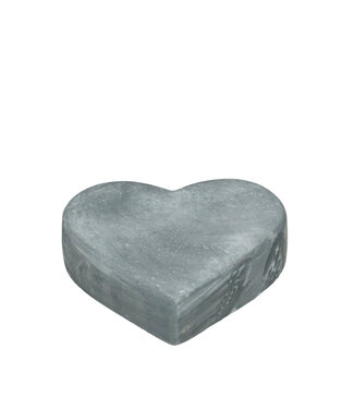 4A Cœur décoratif en céramique gris | Diamètre 12 x 3 centimètres | Par 6 pièces