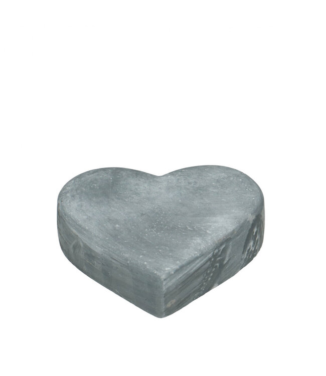Grey decorative ceramic heart | Diameter 12 centimetres | Height 3 centimetres | Available to order in sets of 6