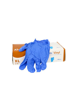 4A Gant en vinyle bleu moyen | Taille XL 9-10 | Par 100 pièces
