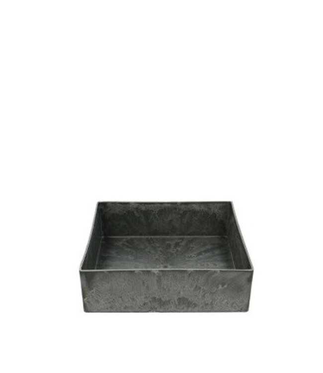 Bac à fleurs en plastique gris mélamine | Diamètre 20 centimètres | Hauteur 6 centimètres | Commande par 10 pièces