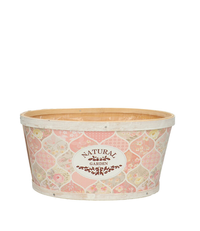 Light pink wooden garden flower pot planter | Dimensions 22 x 18 x 11 centimetres | Available to order in sets of 10