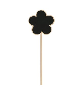 4A Étiquette en bois noir pour fleurs | Diamètre 9 x 40 centimètres | Par 10 pièces