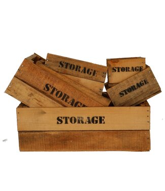 4A Hout Kist Storage S/6 d48*30*19cm ( x 1 )