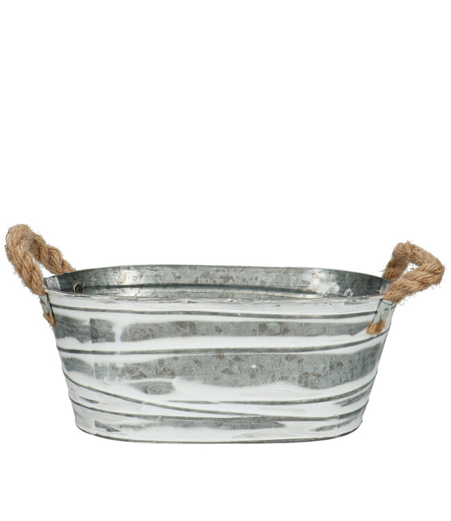 Pot de fleurs en zinc gris Brent | Dimensions 24 x 14 x 10,5 centimètres | Commande par 10 pièces