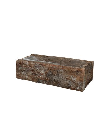 4A Hout Berk planter 30*12*9cm ( x 2 )
