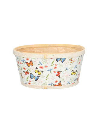 4A Papillons en bois de couleurs mélangées jardinière pot de fleurs | Dimensions 22 x 18 x 11 centimètres | Par 10 pièces