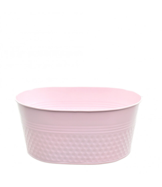 Cache-pot en jardinière en zinc rose clair Blush | Dimensions 27,5 x 20 x 12 centimètres | Commande par lot de 10 pièces