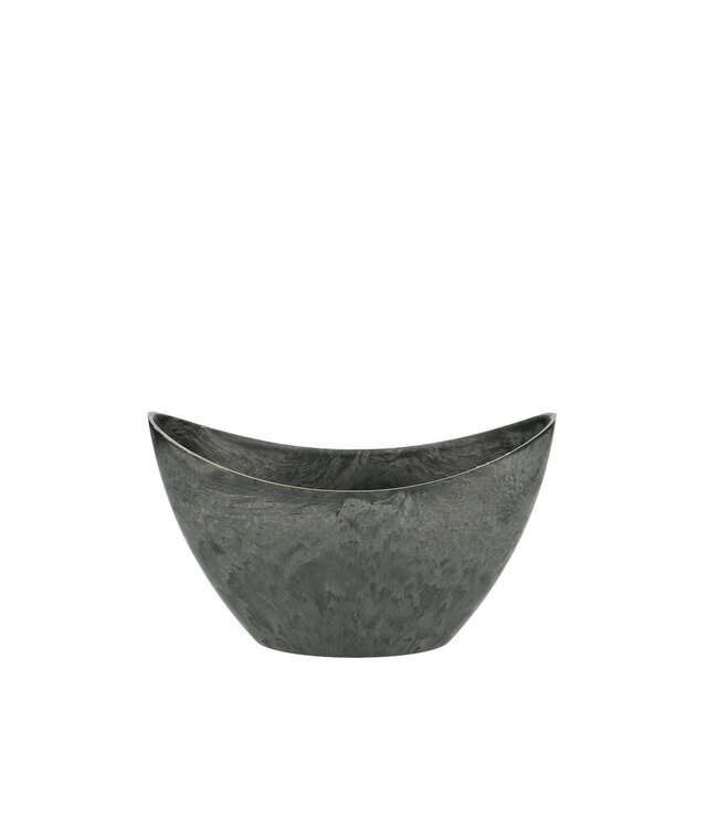 Bac à fleurs en plastique gris mélamine en forme de bateau | Dimensions 20 x 9 x 12 centimètres | Commandable par lot de 12 pièces