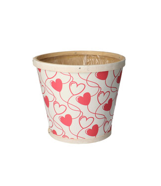 4A Liefde Hout Hearts pot d17*15cm ( x 10 )