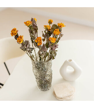 DriedRoses.com Yellow orange dried roses | 10 roses per bunch | Length 50 centimetres | Per bunch