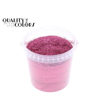 QC Paillettes roses dans un seau réutilisable | 400 grammes par seau | Taille des paillettes 1/64 - 0,6 mm - 15 Hex | À l'unité