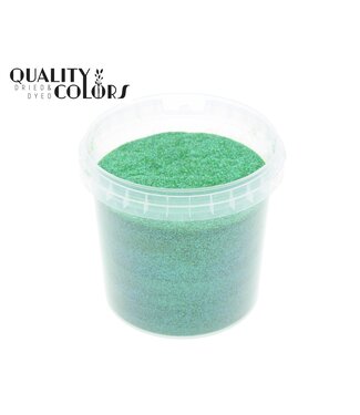 QC Paillettes Vertes Irisées dans un seau réutilisable | 400 grammes par seau | Taille des paillettes 1/64 - 0,6 mm - 15 Hex | À l'unité