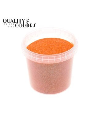 QC Paillettes Oranges Irisées dans un seau réutilisable | 400 grammes par seau | Taille des paillettes 1/64 - 0,6 mm - 15 Hex | À l'unité