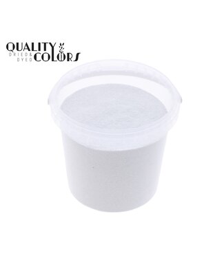 QC Paillettes blanches dans un seau réutilisable | 400 grammes par seau | Taille des paillettes 1/64 - 0,6 mm - 15 Hex | À l'unité