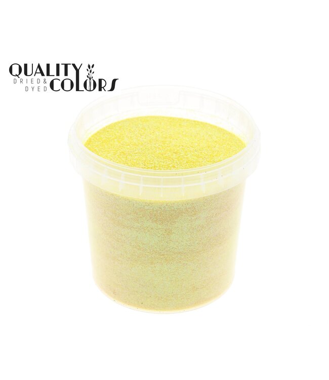 Paillettes jaunes irisées dans un seau réutilisable | 400 grammes par seau | Taille des paillettes 1/64 - 0,6 mm - 15 Hex | À commander à l'unité