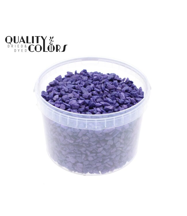 Galets décoratifs violets dans un seau réutilisable | Taille 9 - 13 millimètres | 3 litres par seau | À commander par seau