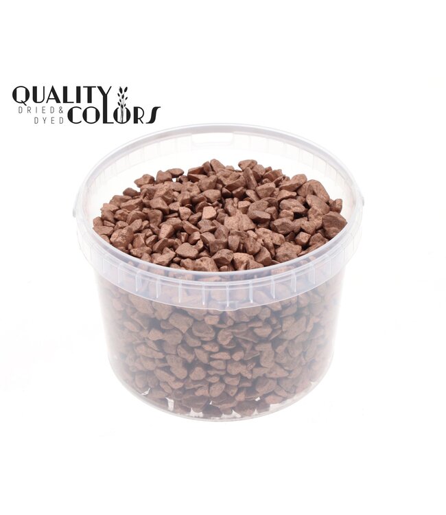 Galets décoratifs couleur cuivre dans un seau réutilisable | Taille 9 - 13 millimètres | 3 litres par seau | À commander par seau