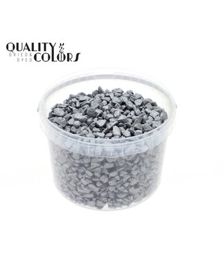 QC Pierres décoratives argentées dans un seau réutilisable | Taille 9 - 13 millimètres | 3 litres par seau | Par seau