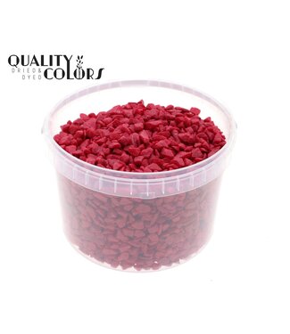 QC Cailloux décoratifs cerise dans un seau réutilisable | Taille 9 - 13 millimètres | 3 litres par seau | Par seau