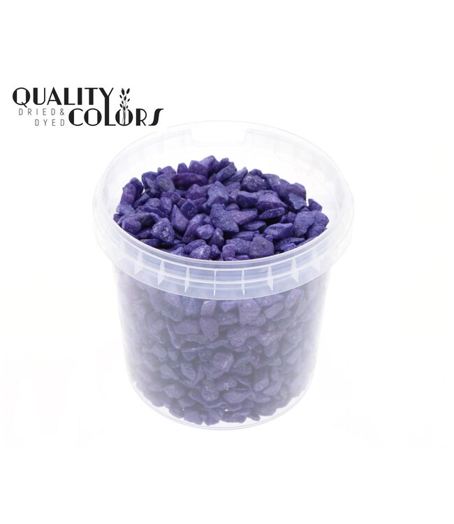 Galets décoratifs violets dans des seaux réutilisables | Taille 9 - 13 millimètres | 1 litre par seau | Commande par 6 seaux