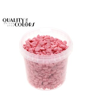 QC Rosa dekorative Steine in wiederverwendbaren Eimern | Größe 9 - 13 Millimeter | 1 Liter pro Eimer | Pro 6 Eimer