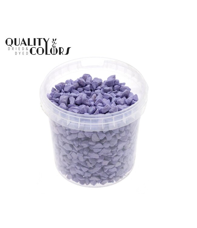 Galets décoratifs lilas dans des seaux réutilisables | Dimensions 9 - 13 millimètres | 1 litre par seau | Commande par 6 seaux