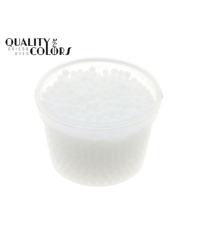 Perles d'eau blanches dans un seau réutilisable | 3 litres par seau | taille des billes ± 1 centimètre | Prêt à l'emploi | À commander par seau