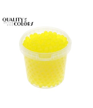 QC Perles d'eau jaunes dans des seaux réutilisables | 1 litre par seau | taille des billes ± 1 centimètre | Prêt à l'emploi | Par 6 seaux
