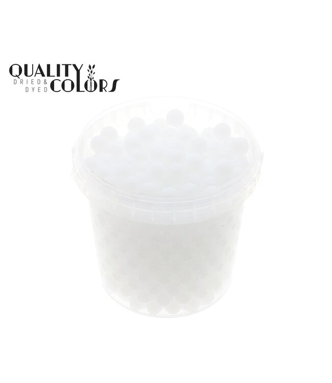 Perles d'eau blanches dans des seaux réutilisables | 1 litre par seau | taille des billes ± 1 centimètre | Prêt à l'emploi | Commande par 6 seaux
