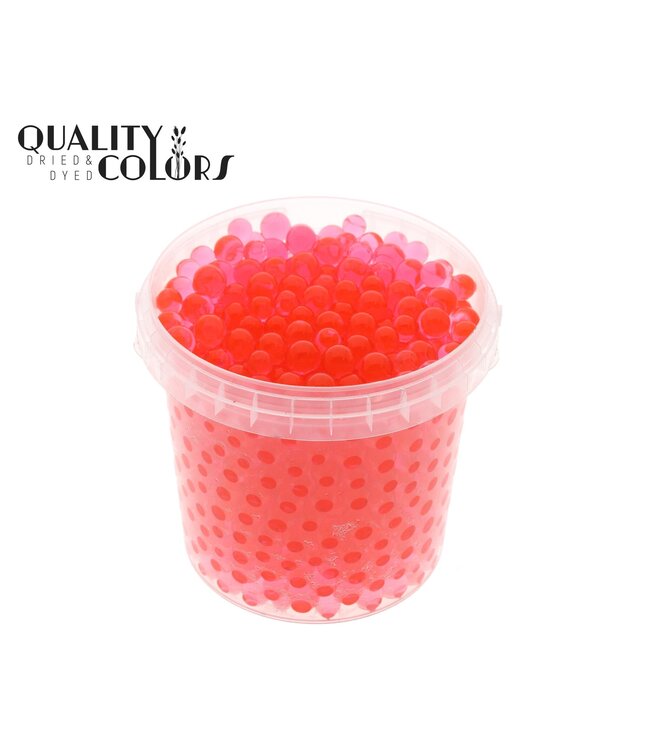 Perles d'eau rouges dans des seaux réutilisables | 1 litre par seau | taille des billes ± 1 centimètre | Prêt à l'emploi | Commande par 6 seaux