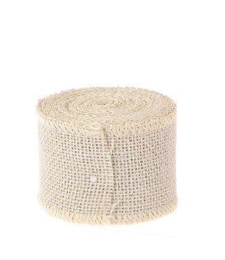 4A Ruban en jute couleur crème | Largeur 50 millimètres | Longueur 5 mètres | Par pièce