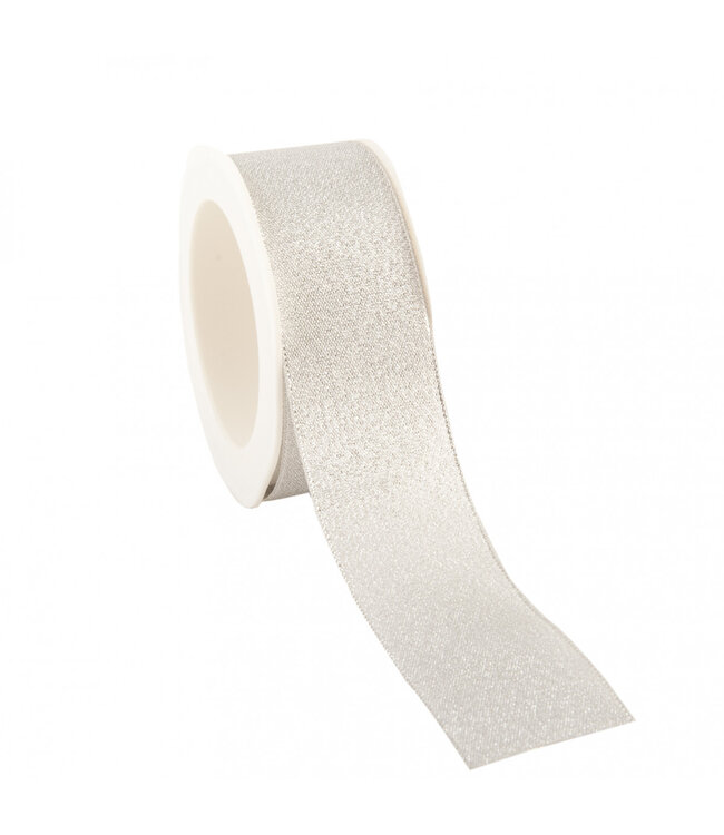 Silver Christmas Ribbon Flare | Width 38 millimetres | Length 20 metres | Available to order individually