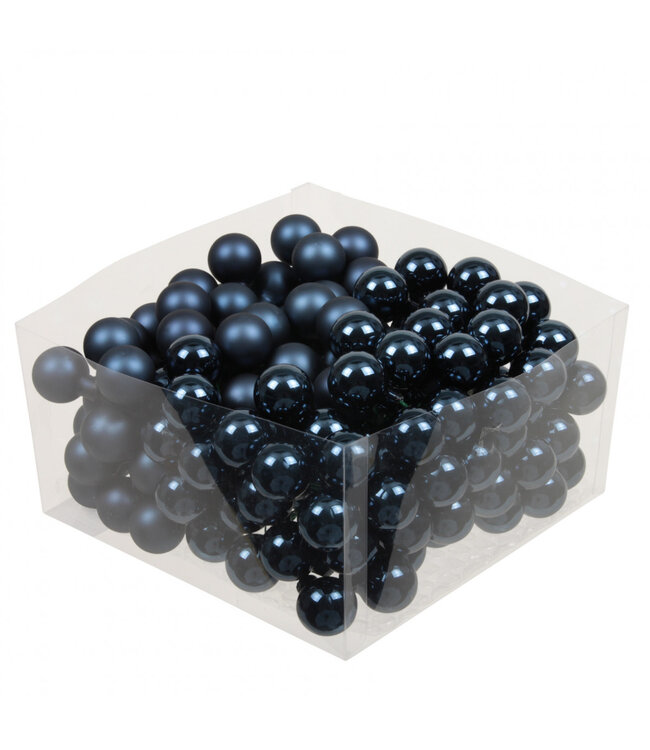 Boule de Noël bleue | Liquidation | Boules mates et brillantes | Diamètre 25 millimètres | Commande par 144 pièces