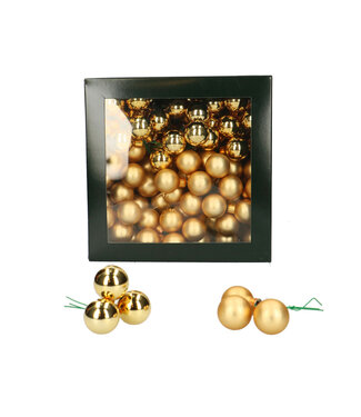 4A Golden Christmas bauble | Matte and shiny baubles | Diameter 25 millimetres | Per 144 pieces