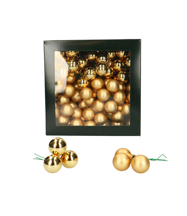 Golden Christmas bauble | Matte and shiny baubles | Diameter 25 millimetres | Available to order per 144 pieces