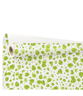 4A Motif de feuilles vertes sur rouleau Eco Lina | Largeur 80 centimètres | Longueur 25 mètres | Par pièce