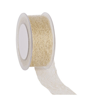 4A Gold-coloured Christmas ribbon C-Shiny web | Width 38 millimetres | Length 25 metres | Per piece