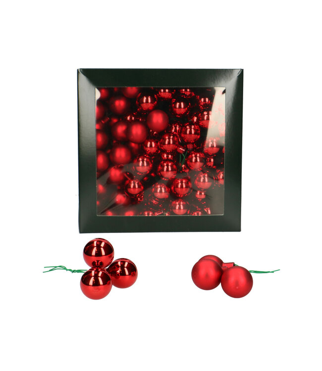 Red Christmas bauble | Matte and shiny baubles | Diameter 25 millimetres | Available to order per 144 pieces