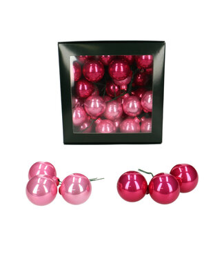4A Boule de Noël rose nacrée | Diamètre 40 millimètres | boules combinées | Par 36 pièces