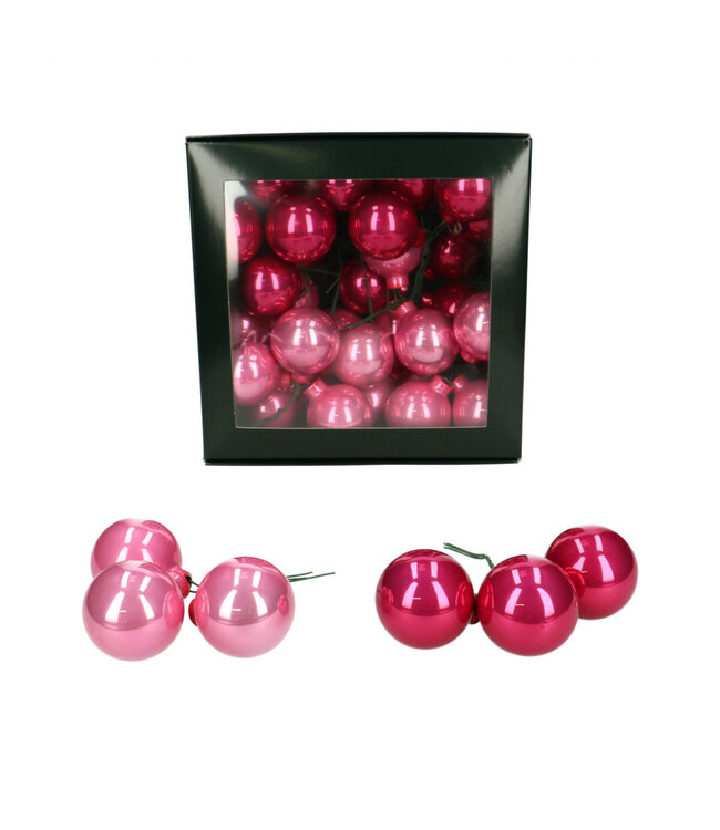 Boule de Noël rose nacrée | Diamètre 40 millimètres | boules combinées | À commander par 36 pièces