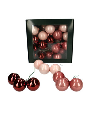 4A Boule de Noël rose | Diamètre 40 millimètres | boules combinées | Par 36 pièces