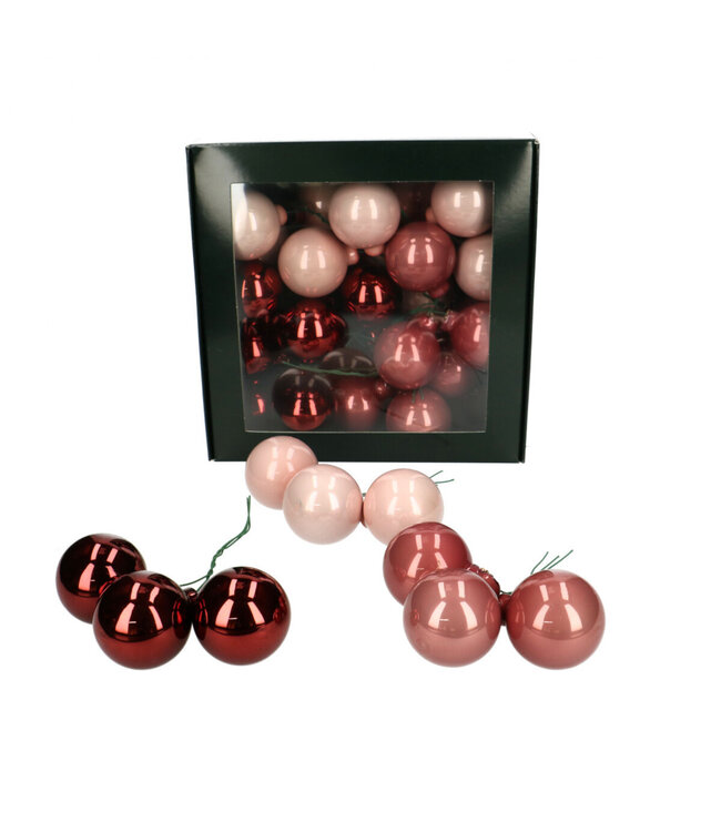Boule de Noël rose | Diamètre 40 millimètres | boules combinées | À commander par 36 pièces