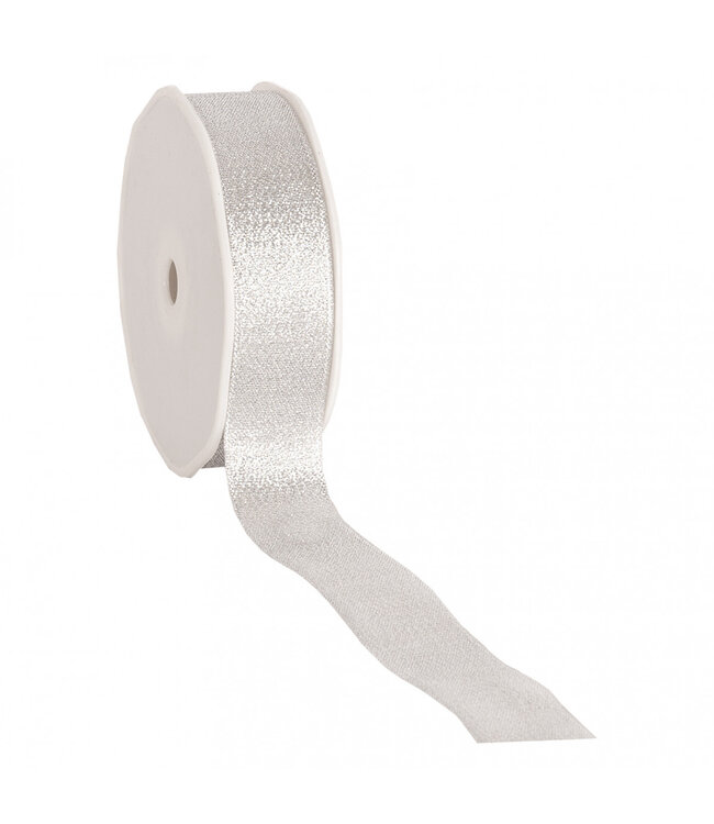 Silver-coloured Ribbon Flare | Width 25 millimetres | Length 20 metres | Available per piece