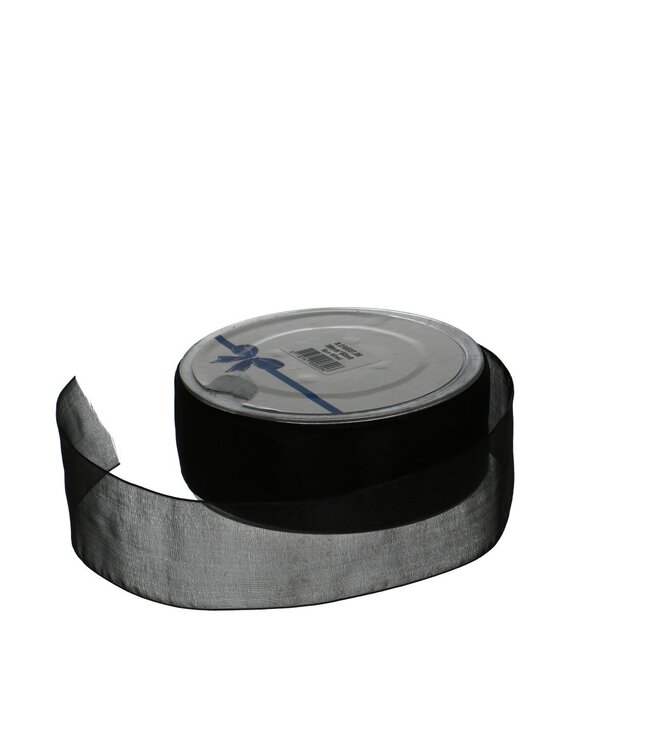 Black organza ribbon | Width 25 millimetres | Length 50 metres | Available per piece